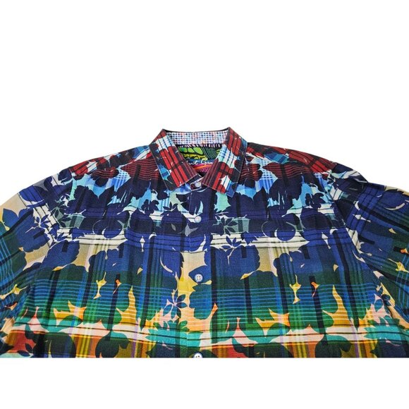 Robert Graham Cul De Sack Short Sleeve Shirt Men's XL Colorful Floral Tropical - Picture 2 of 13